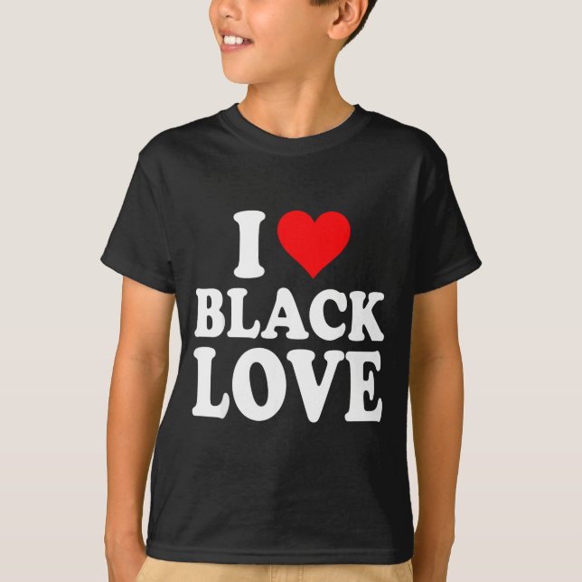 I Heart Black Love Cute Matching Couples African A T Shirt (Framsida)