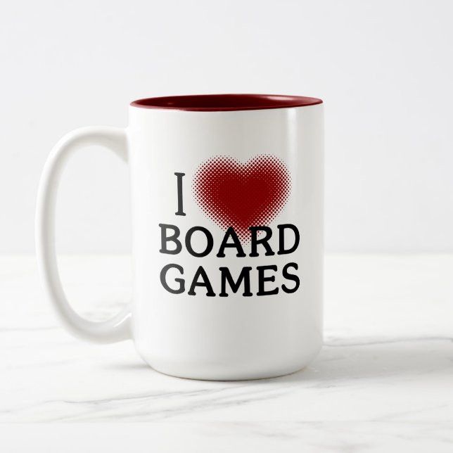I Heart Board Games  Två-Tonad Mugg (Vänster)