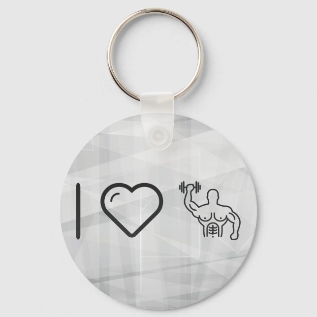 I Heart Body Byggnad Nyckelring (Framsida)