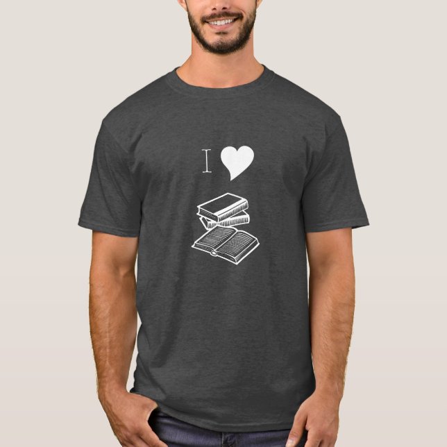 I Heart Bokar Reader Writer Librarian Gift T-Shirt (Framsida)