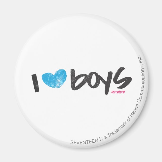 I Heart Boys Aqua Magnet (Framsidan)