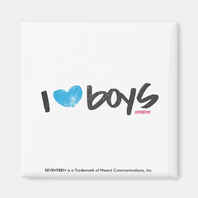 I Heart Boys Aqua Magnet (Framsidan)
