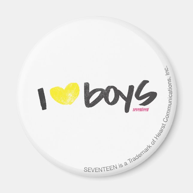 I Heart Boys Gult Magnet (Framsidan)