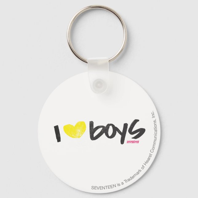 I Heart Boys Gult Nyckelring (Framsida)