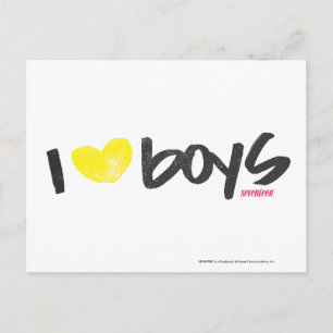 I Heart Boys Gult Vykort