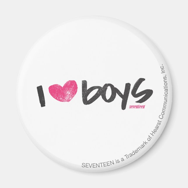 I Heart Boys Magenta Magnet (Framsidan)