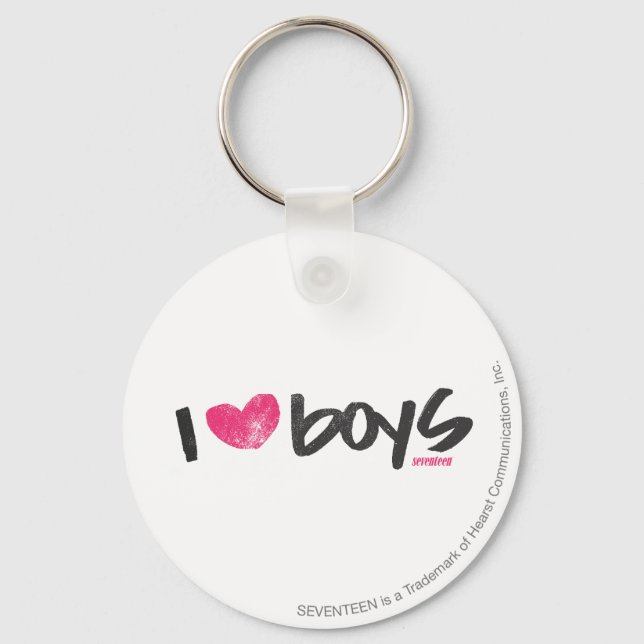 I Heart Boys Magenta Nyckelring (Framsida)
