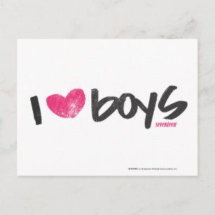 I Heart Boys Magenta Vykort