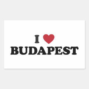 I Heart Budapest Ungern Rektangulärt Klistermärke