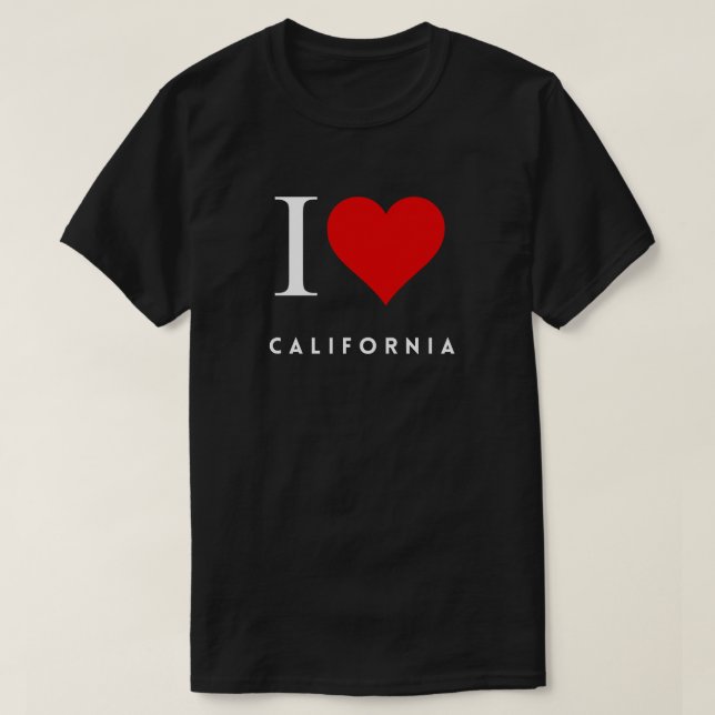 I Heart California blk Manar T Shirt (Design framsida)