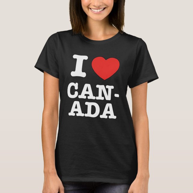 I Heart Canada Canadians Love T Shirt (Framsida)