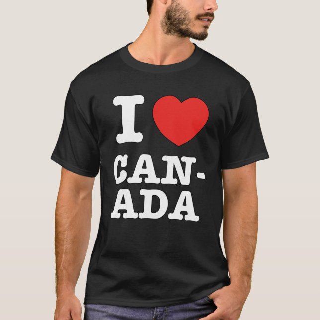 I Heart Canada Canadians Love T Shirt (Framsida)