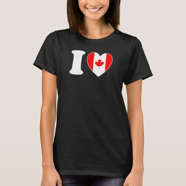I Heart Canada  Fun Canadian Flag Canada Day T Shirt (Framsida)