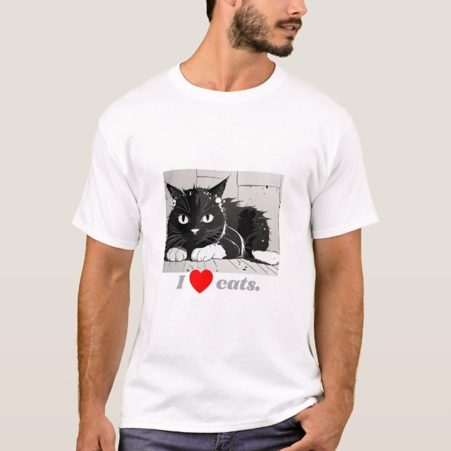 I Heart Cat T Shirt (Framsida)