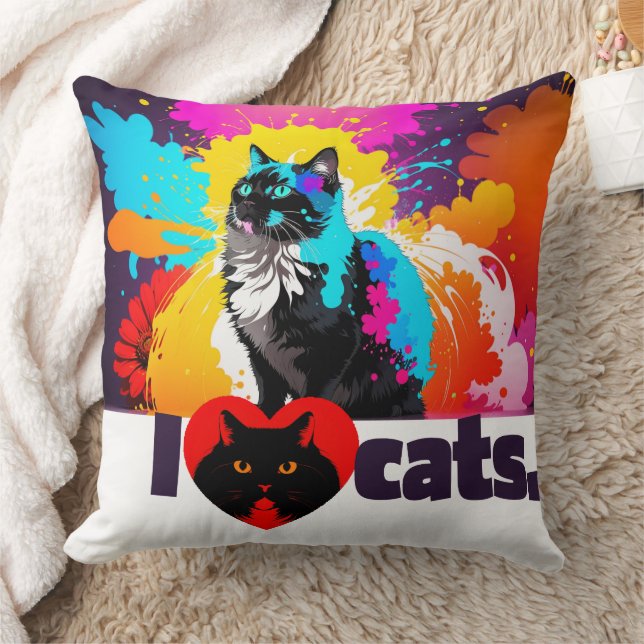 I Heart Cats Kudde (Filt)