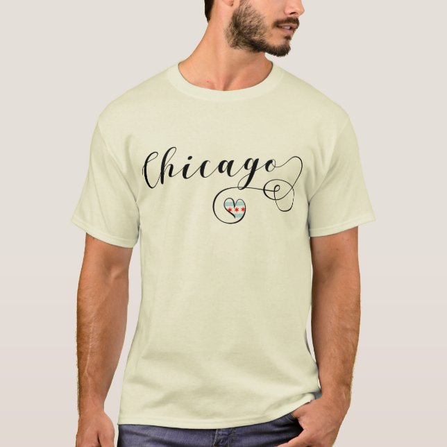 I Heart Chicago, Illinois Tee (Framsida)