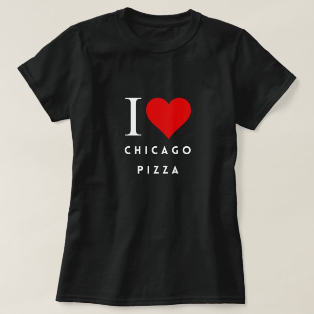 I Heart Chicago Pizza blk Womens T-Shirt (Design framsida)