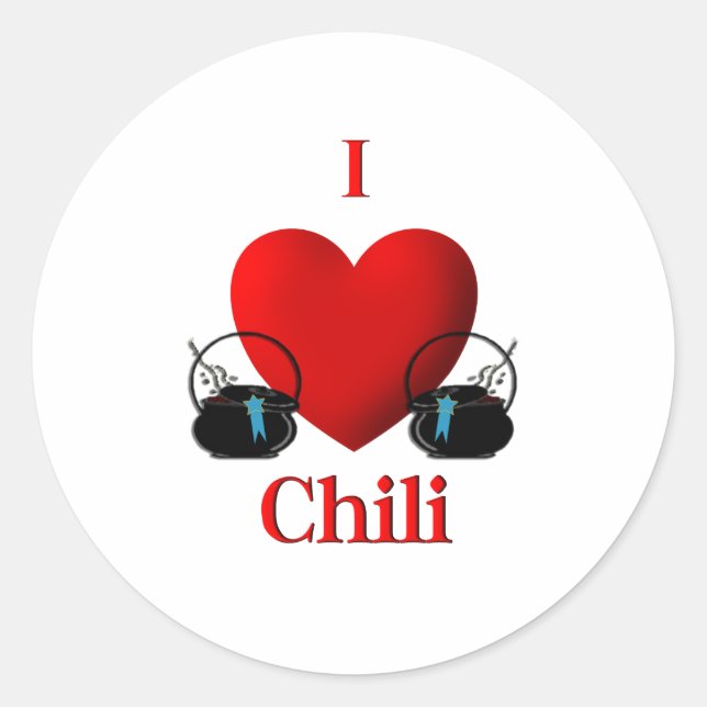 I Heart Chili Runt Klistermärke (Framsida)