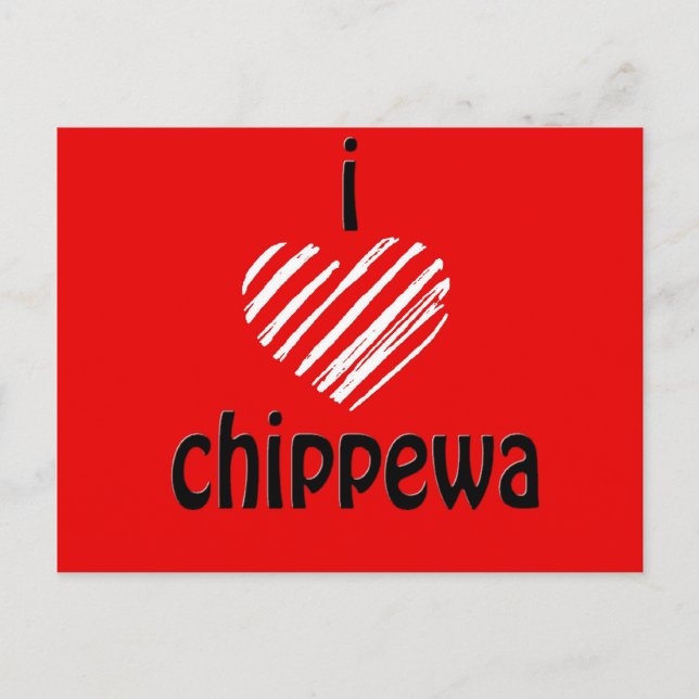 I Heart Chippewa (Red, Black) Vykort (Framsida)