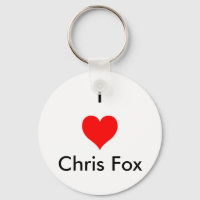 I Heart Chris Fox Keychain [vit; Stil 2]