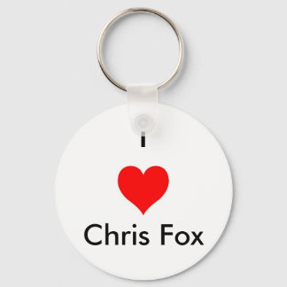 I Heart Chris Fox Keychain [vit; Stil 2] Nyckelring