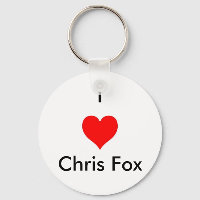 I Heart Chris Fox Keychain [vit; Stil 2] Nyckelring (Framsida)