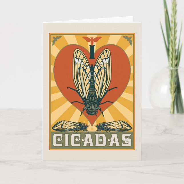 I Heart Cicadas Kort (Framsida)