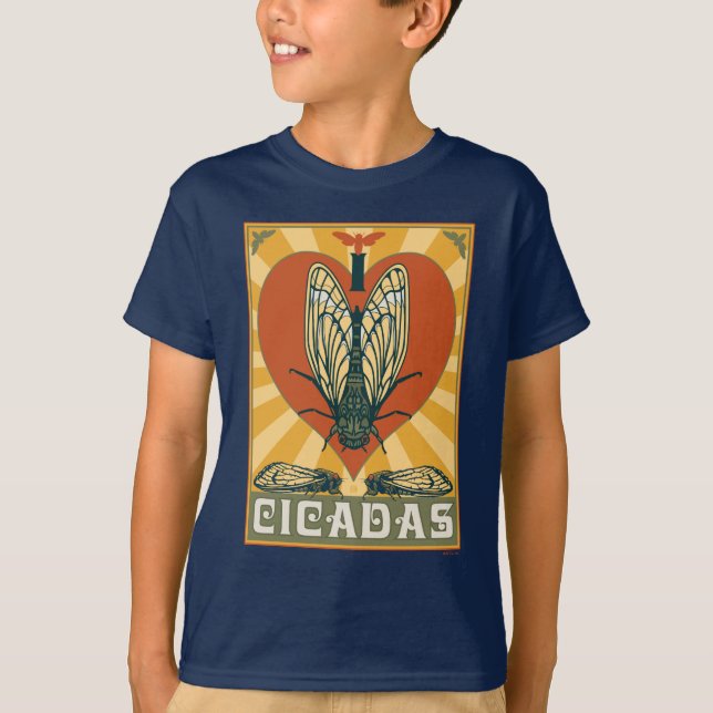 I Heart Cicadas T Shirt (Framsida)