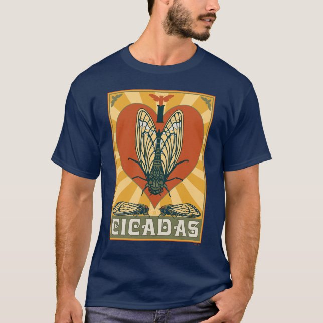 I Heart Cicadas T Shirt (Framsida)