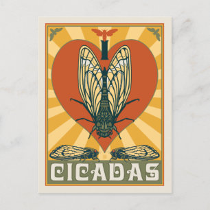 I Heart Cicadas Vykort