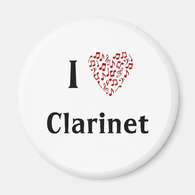 I Heart Clarinet - Music Instrument Magnet (Framsidan)