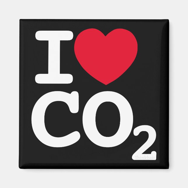 I Heart CO2 - I Kärlek kolhaltig koldioxidsvart ka Magnet (Framsidan)