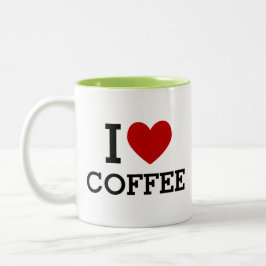 I Heart Coffee Funny Cute Gift for Coffee Lovers Två-Tonad Mugg