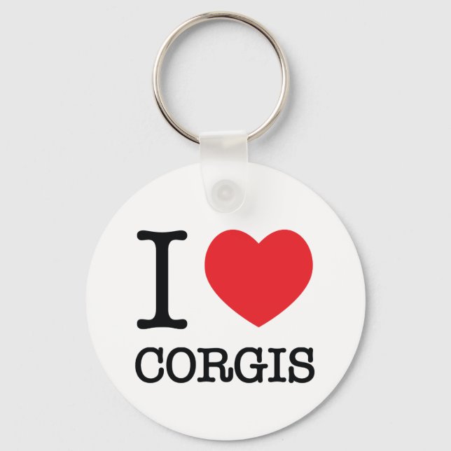 I Heart Corgis Keychain Nyckelring (Framsida)