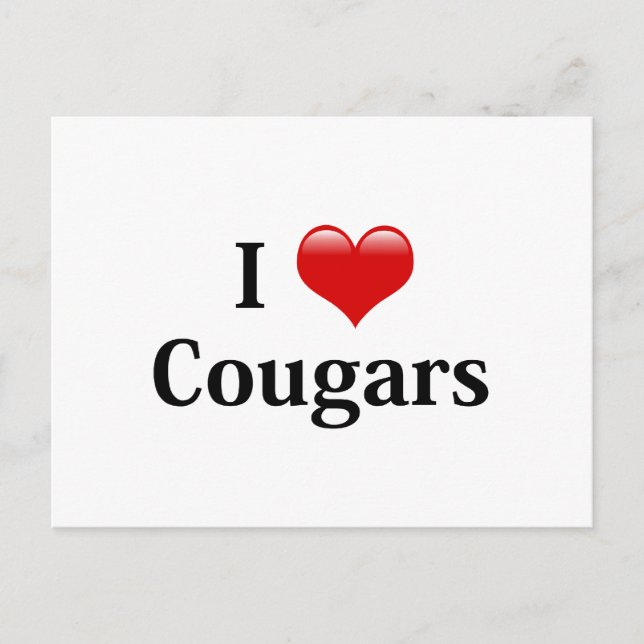 I Heart Cougars Vykort (Framsida)