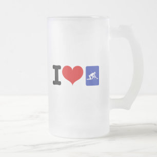 I Heart Curling Frostat Ölglas