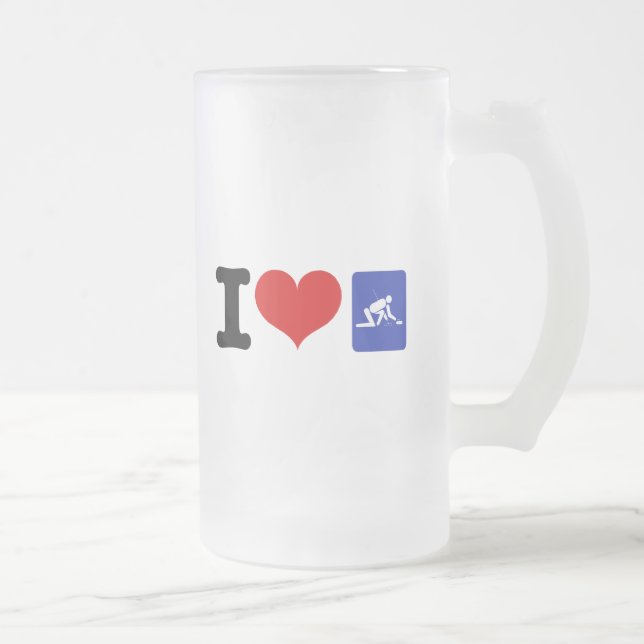 I Heart Curling Frostat Ölglas (Höger)