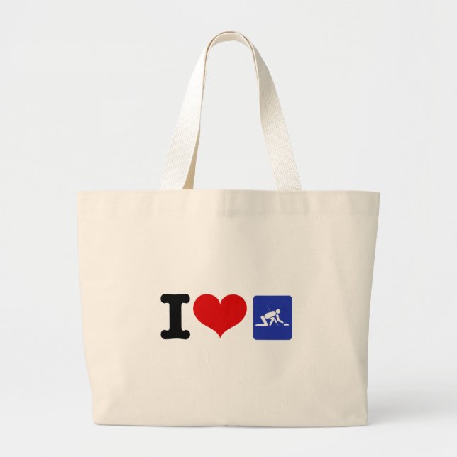 I Heart Curling Jumbo Tygkasse (Framsidan)