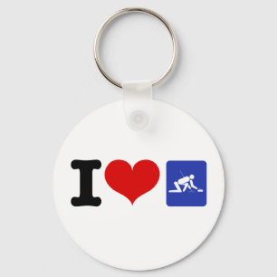 I Heart Curling Nyckelring