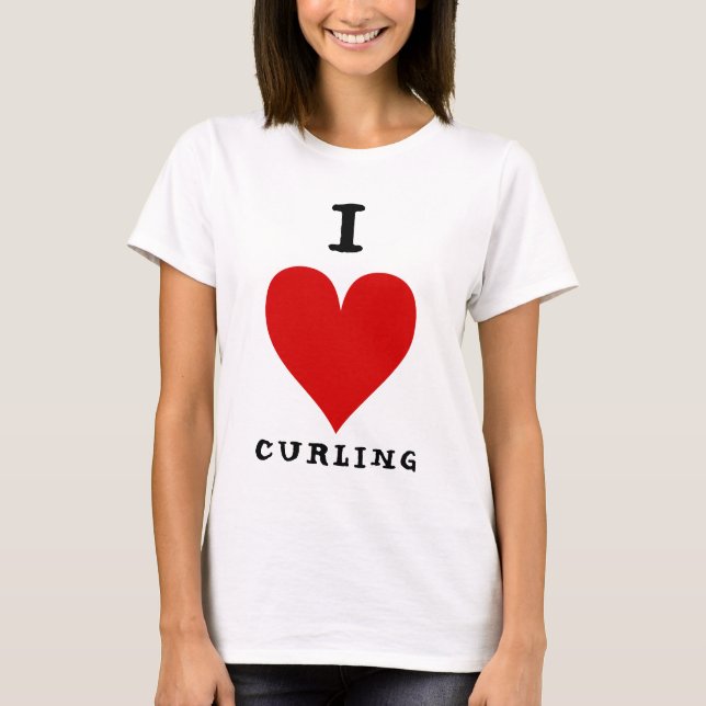 I [HEART] Curling T Shirt (Framsida)