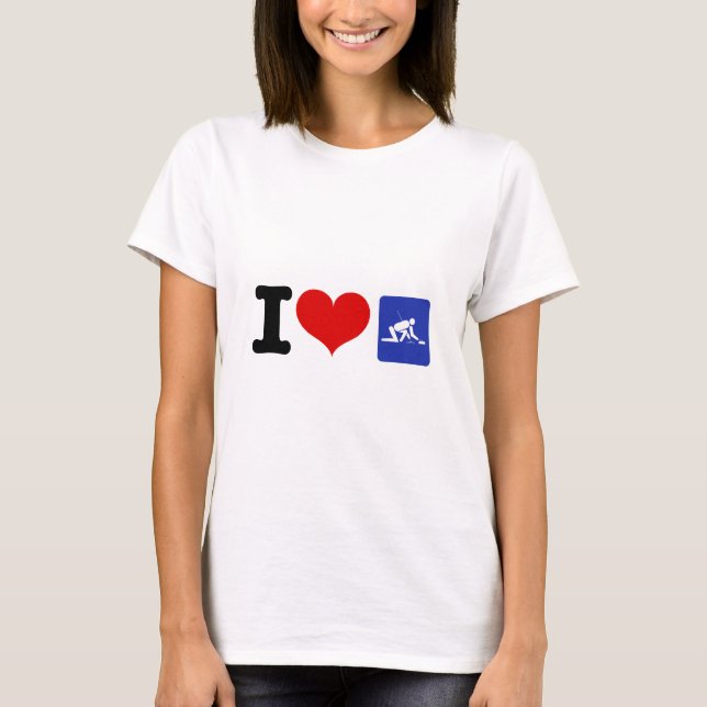 I Heart Curling Tee Shirt (Framsida)