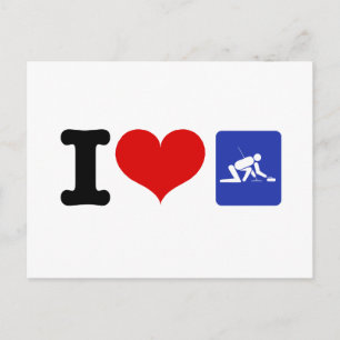 I Heart Curling Vykort