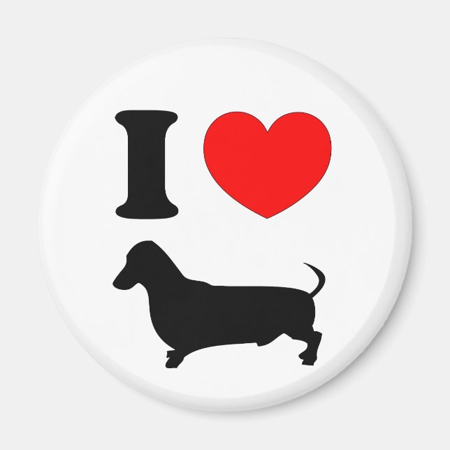 I Heart Dachshund Magnet (Framsidan)