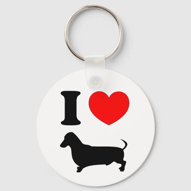 I Heart Dachshund Nyckelring (Framsida)