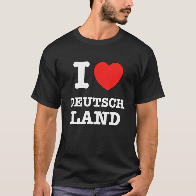 I Heart Deutschland German Love T Shirt (Framsida)