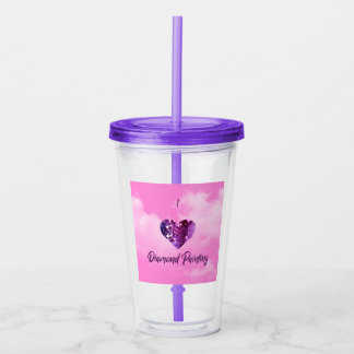 I Heart Diamond målning 16 Oz Tumbler Take Away Mugg