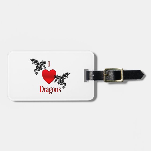 I Heart Dragons Bagagebricka (Horisontell Framsida)