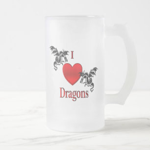 I Heart Dragons Frostat Ölglas