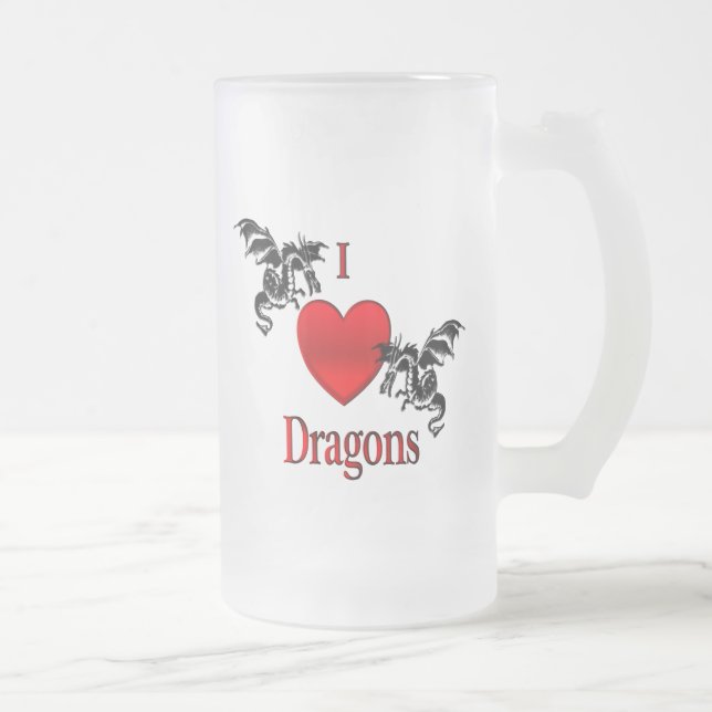 I Heart Dragons Frostat Ölglas (Höger)