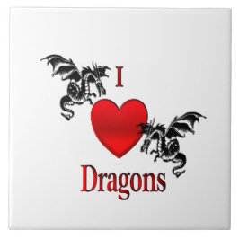 I Heart Dragons Kakelplatta